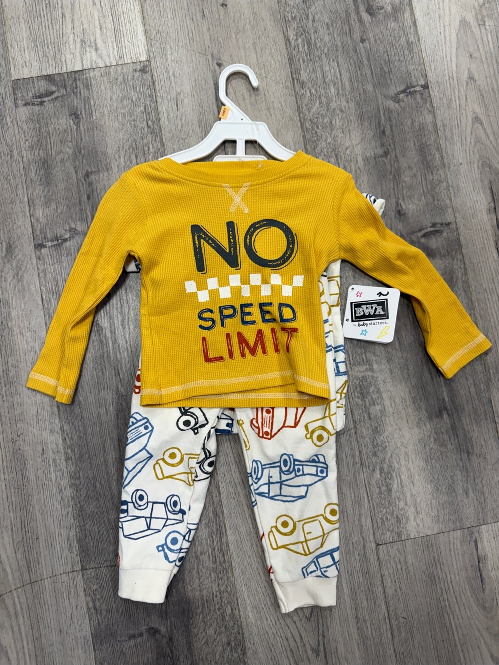 Baby Starters Yellow and Cream Baby Pajama Set with Graphic Accents